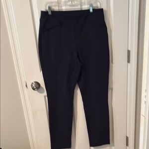Navy Ankle Cropped Slim-Fit Pants